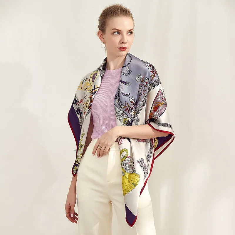 Mysterious East Silk Charmeuse Scarf 106