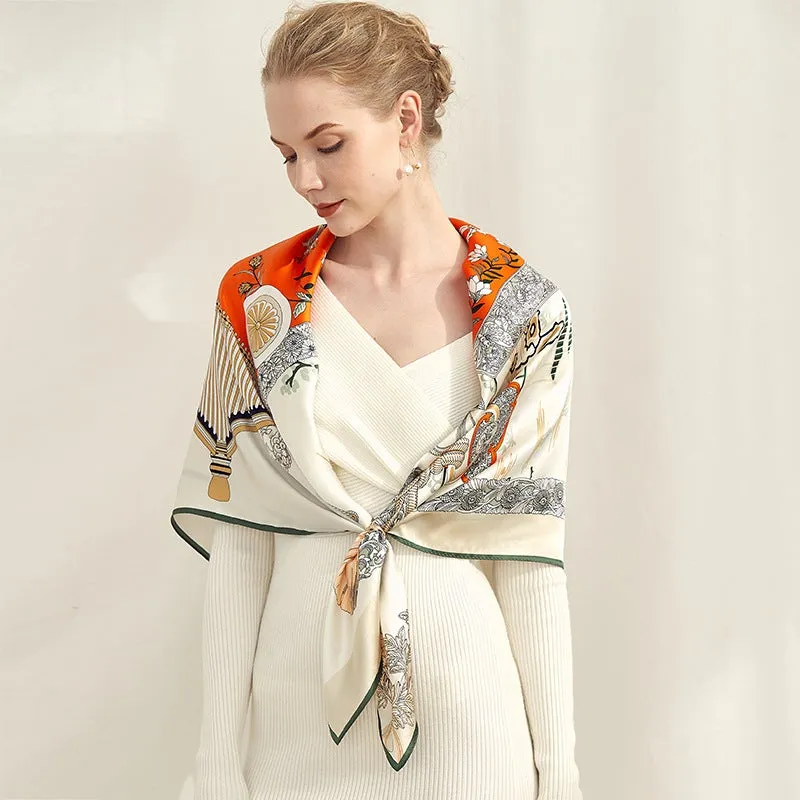 Mysterious East Silk Charmeuse Scarf 106