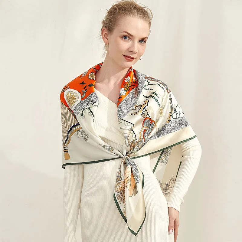 Mysterious East Silk Charmeuse Scarf 106