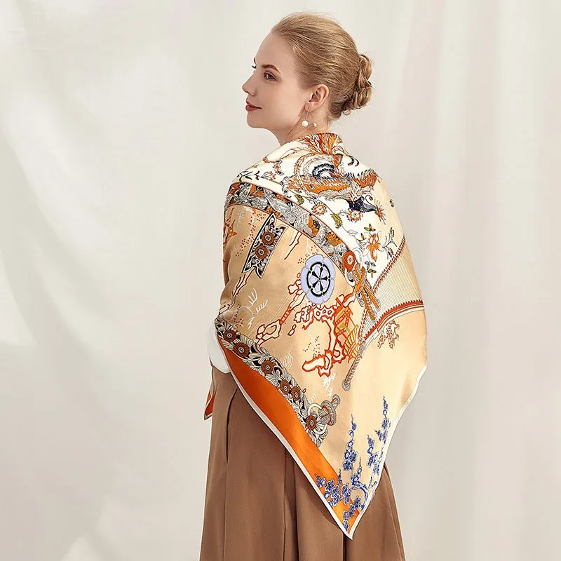 Mysterious East Silk Charmeuse Scarf 106