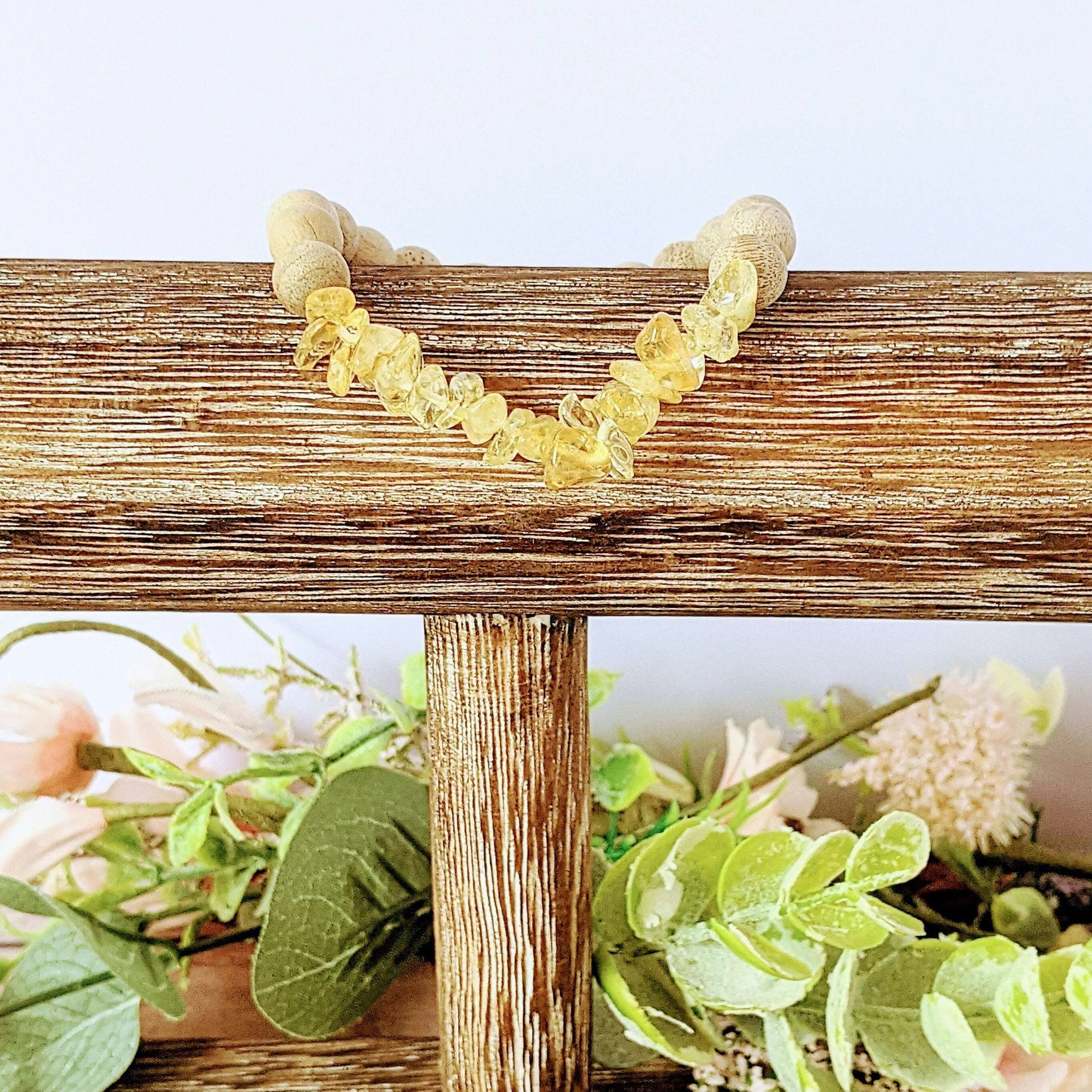 Natural Citrine Gemstone Chip Diffuser-Success Bracelet-NOVEMBER BIRTHSTONE