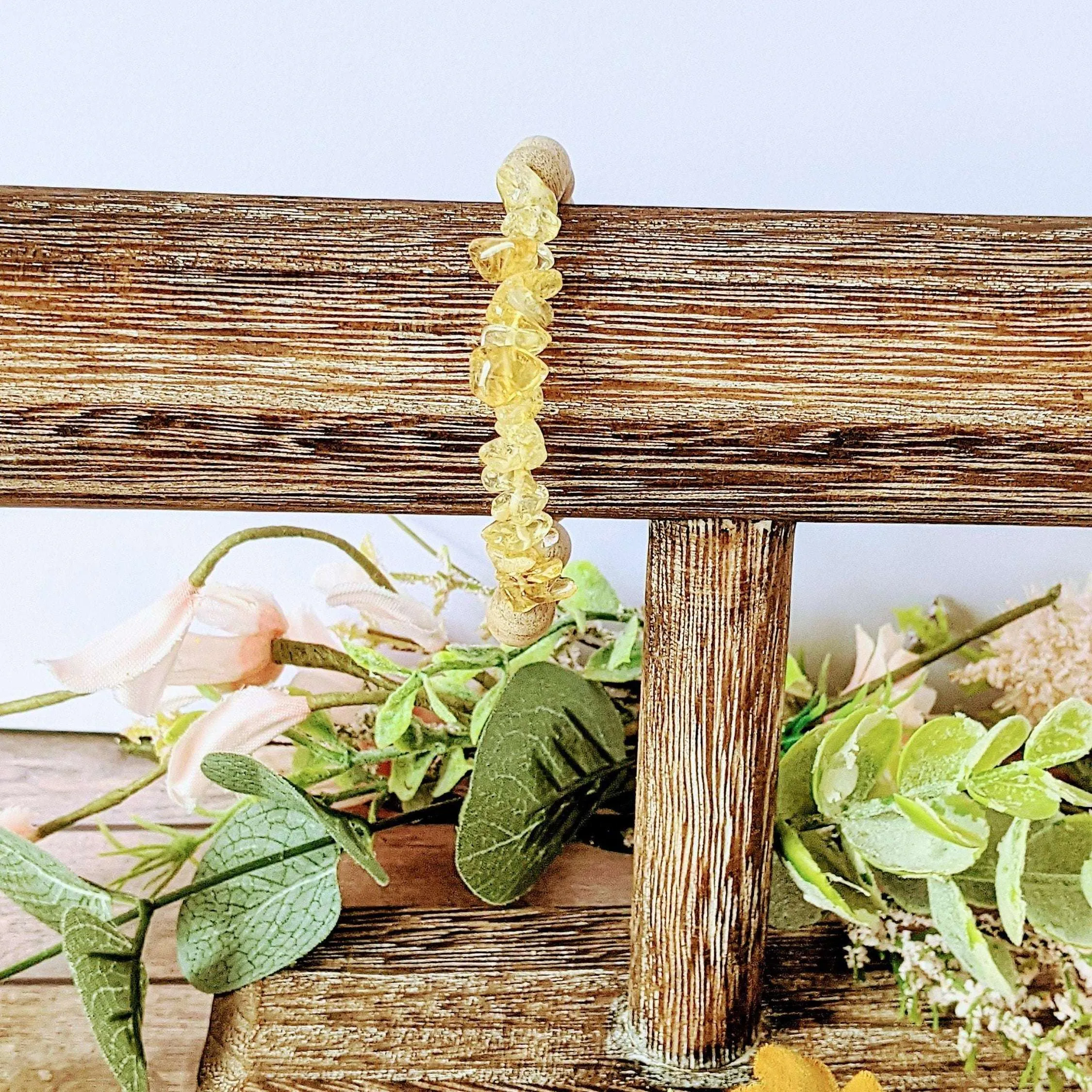 Natural Citrine Gemstone Chip Diffuser-Success Bracelet-NOVEMBER BIRTHSTONE