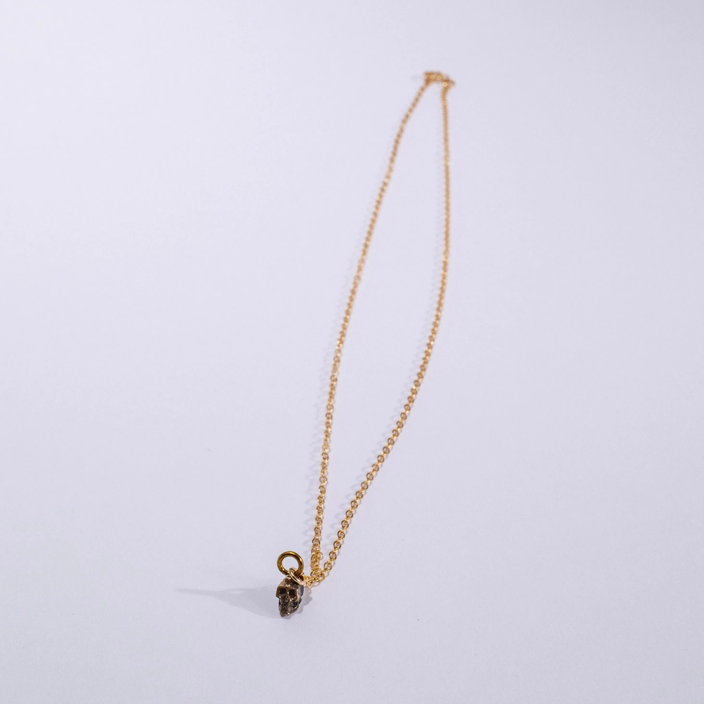 Petite Skull Layering Necklace in Sterling Silver
