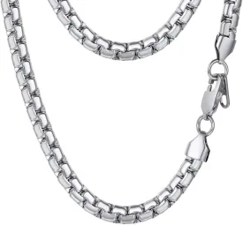 PROSTEEL Stylish Stainless Steel Round Link Chain Necklace for Men, 2mm/4mm/6mm. Silver/Gold/Black Tone, Hypoallergenic Jewelry, 14"-30", Come with Box