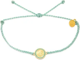 Pura Vida Bracelets Gold Tidal Charm Bitty Braid Bracelet for Women - Seafoam
