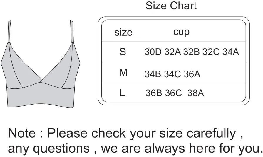 SilRiver Women's Silk Satin Triangle Bralette Soft Cup Wireless Bra Smooth and Comfortable Wire Free Bra Top