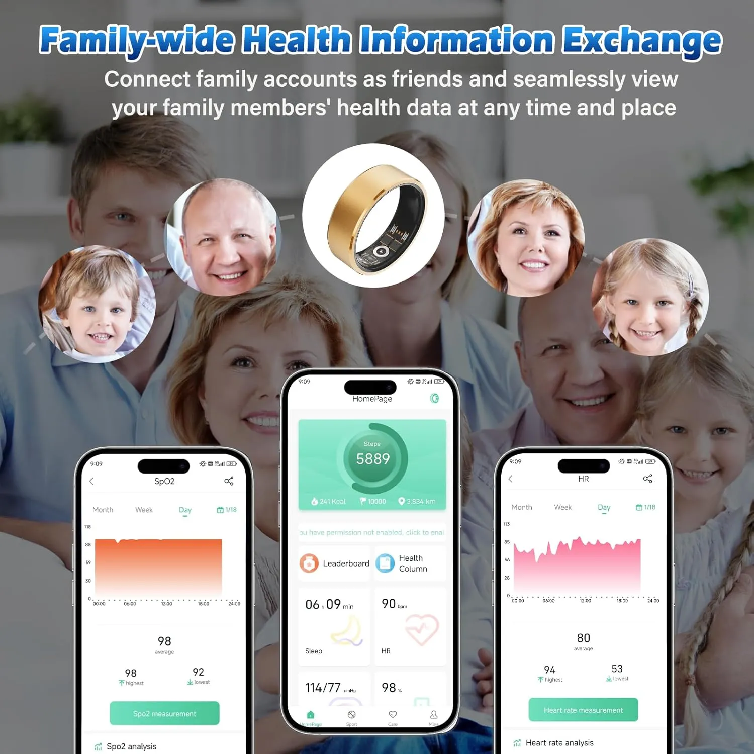Smart Ring Health Fitness Tracker for Women Men