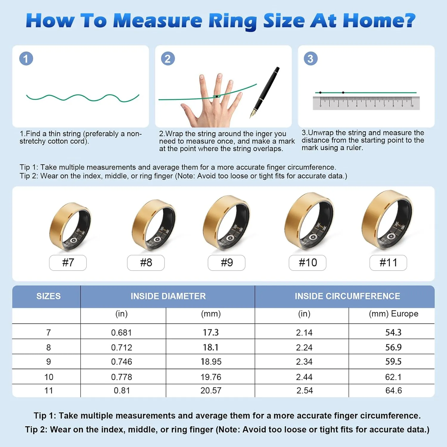 Smart Ring Health Fitness Tracker for Women Men