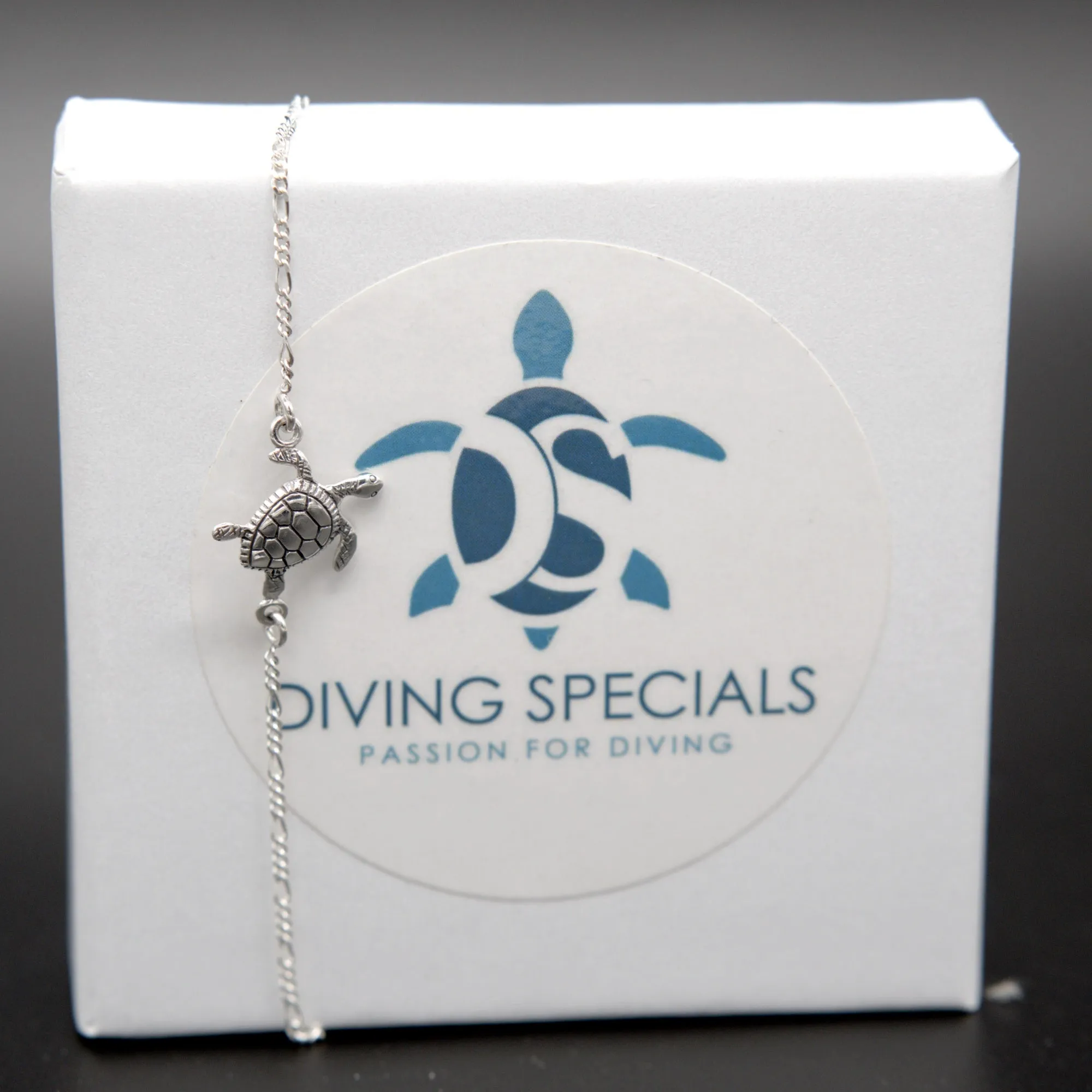 Turtle Real Silver Anklet