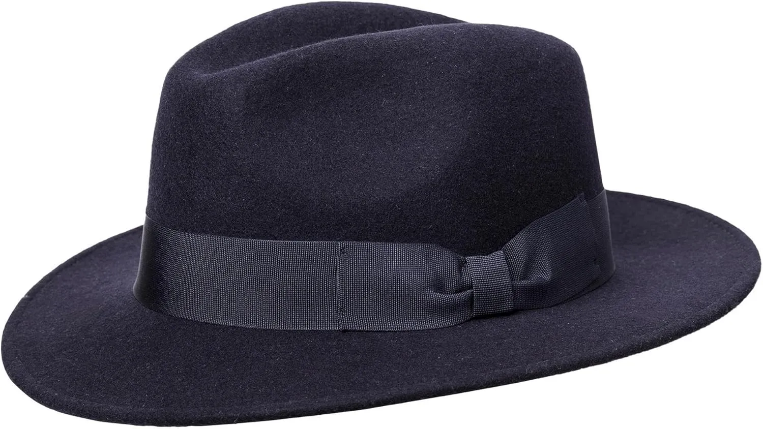 Wigens Men's Wool Fedora with Grosgrain Hatband