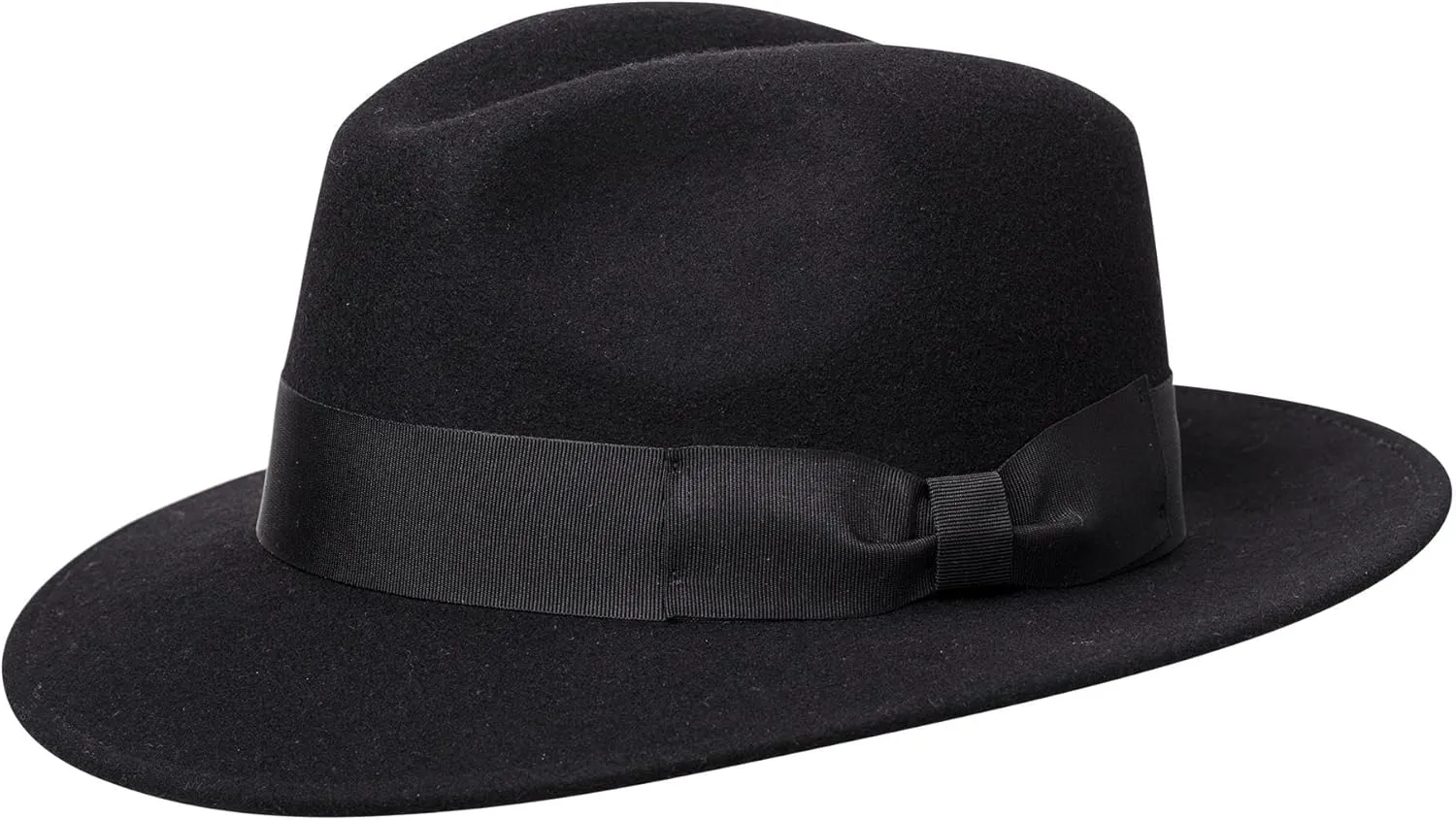 Wigens Men's Wool Fedora with Grosgrain Hatband