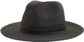 Women's Wide Brim Straw Panama Roll Up Hat Fedora Beach Vacation Sun Hat