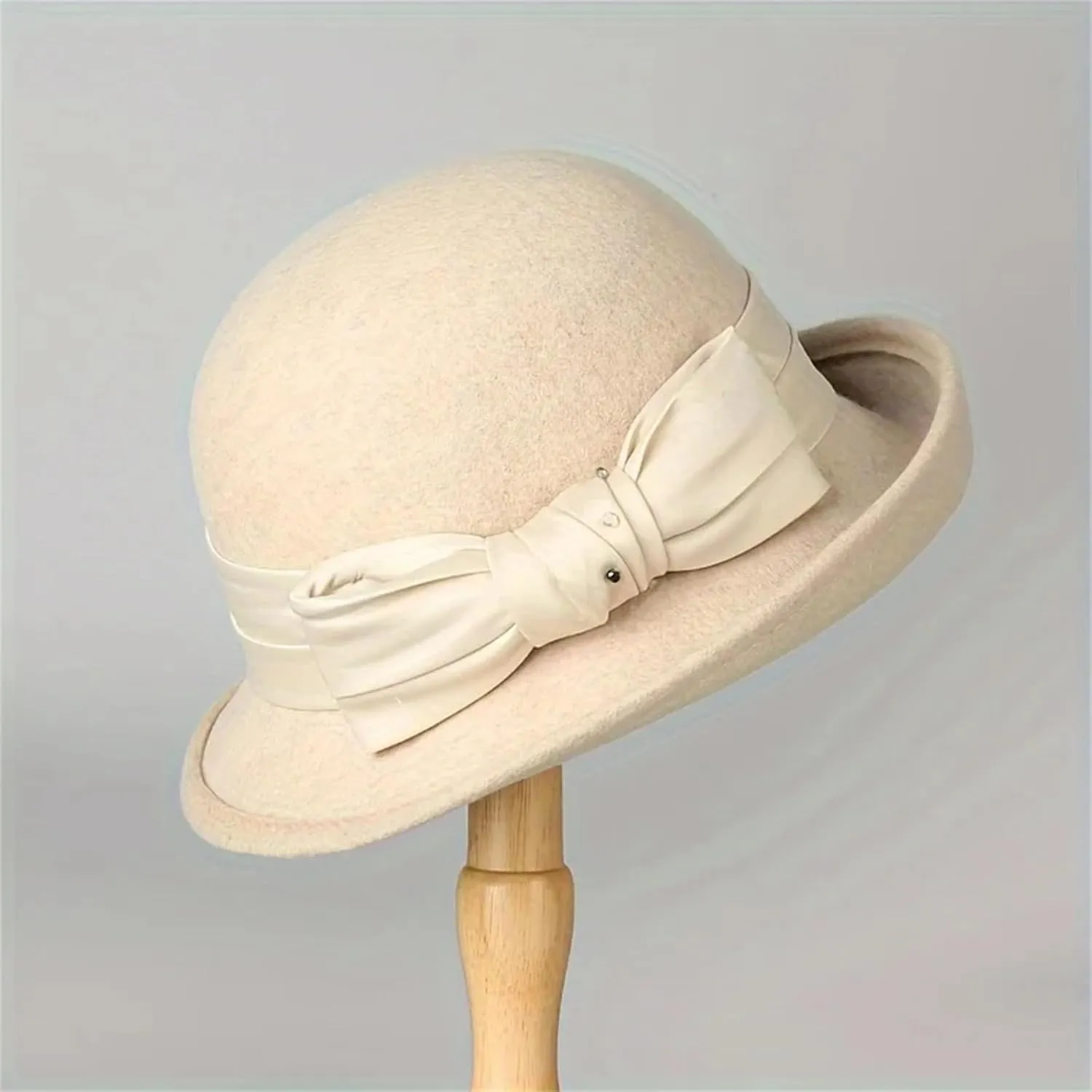 Woolen Hat Top Hat Autumn And Winter French Rolled Edge Basin Hat Felt Hat British Vintage Fisherman Hat