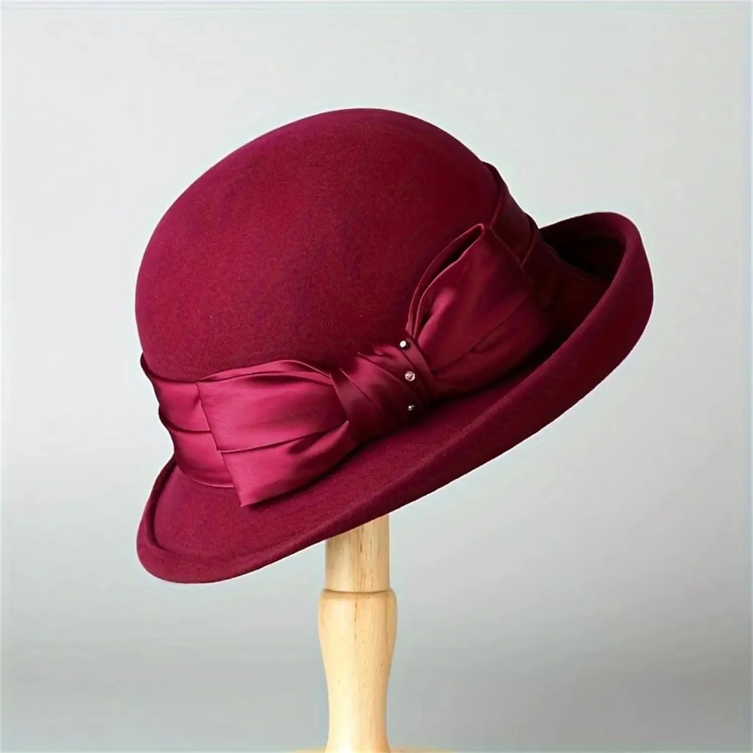 Woolen Hat Top Hat Autumn And Winter French Rolled Edge Basin Hat Felt Hat British Vintage Fisherman Hat