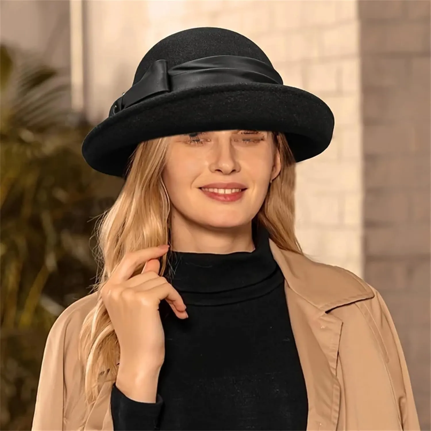 Woolen Hat Top Hat Autumn And Winter French Rolled Edge Basin Hat Felt Hat British Vintage Fisherman Hat