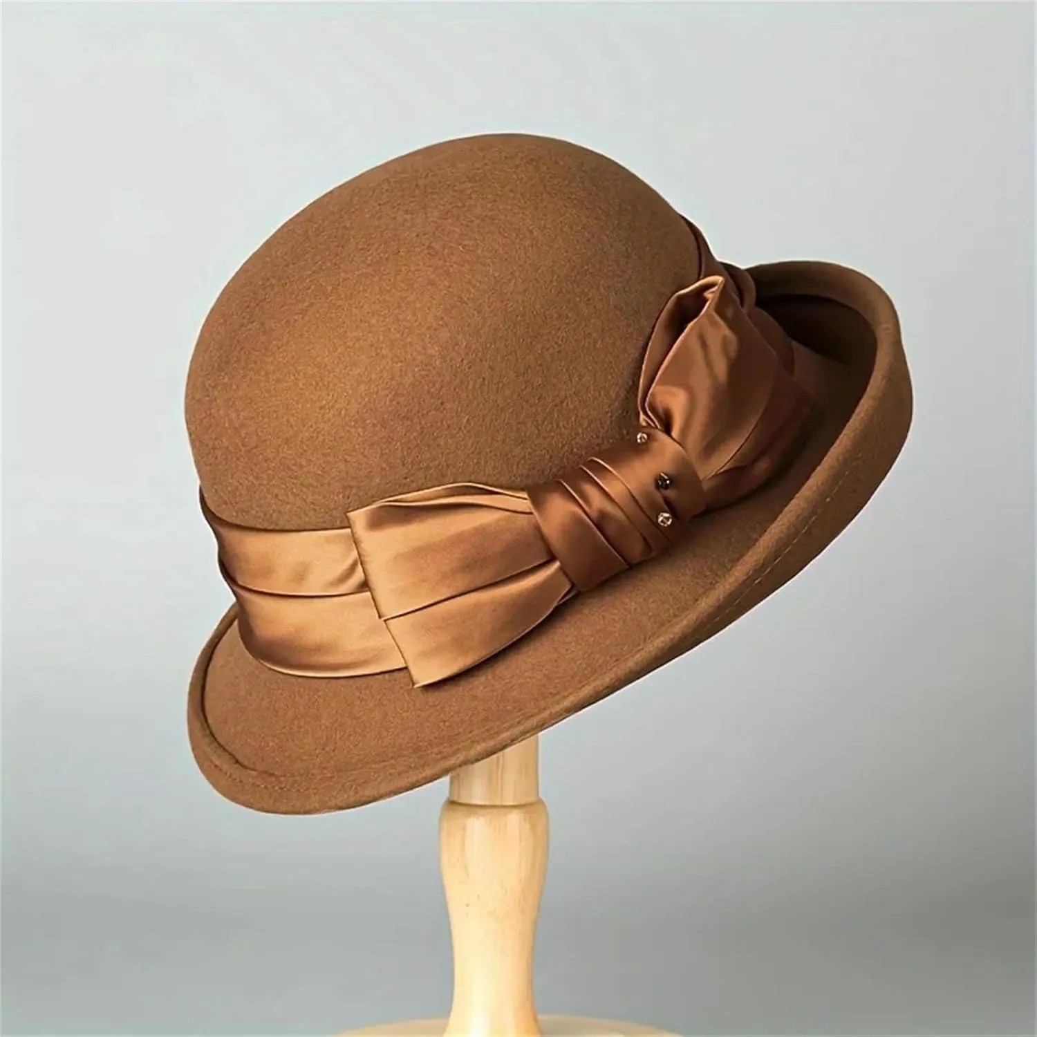 Woolen Hat Top Hat Autumn And Winter French Rolled Edge Basin Hat Felt Hat British Vintage Fisherman Hat