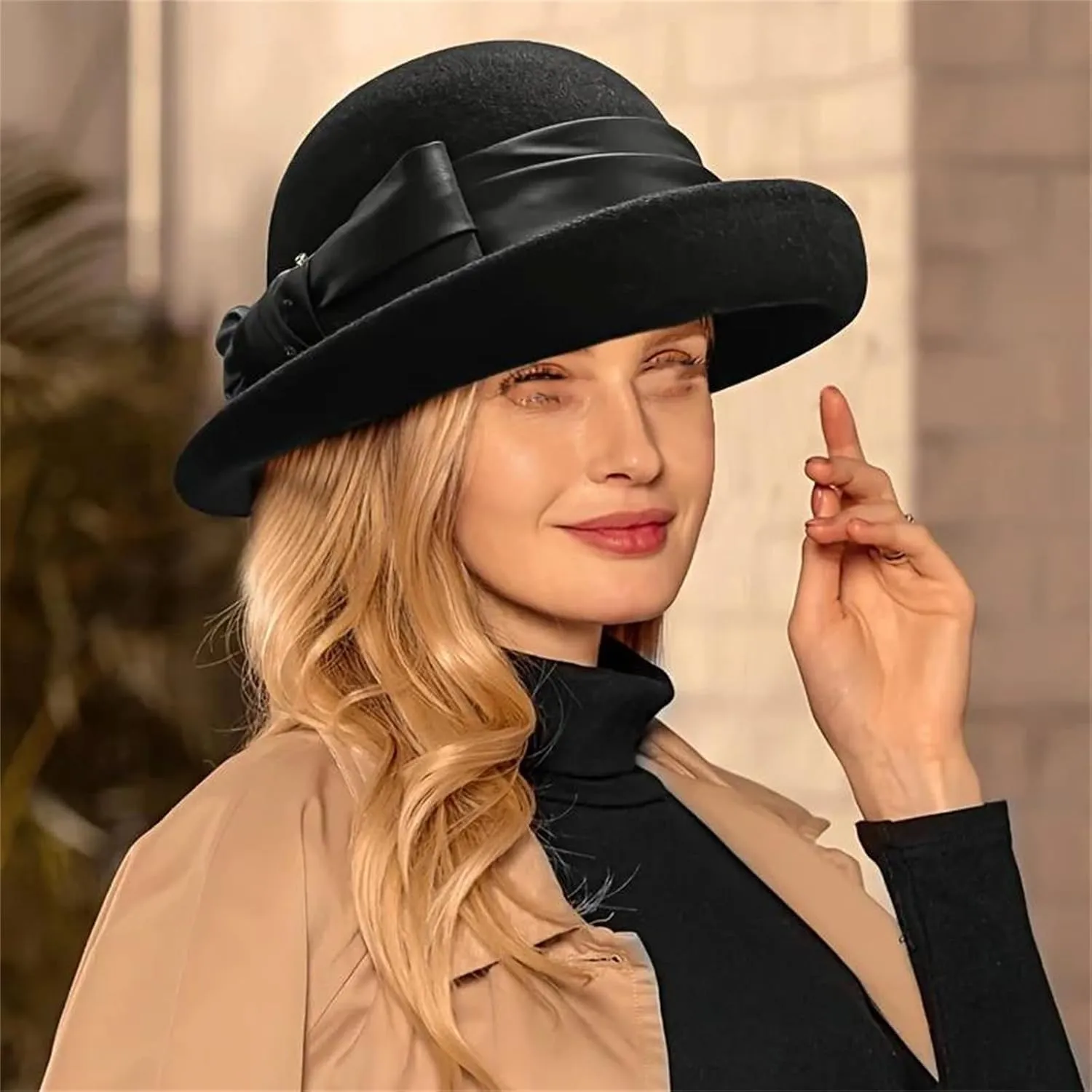 Woolen Hat Top Hat Autumn And Winter French Rolled Edge Basin Hat Felt Hat British Vintage Fisherman Hat