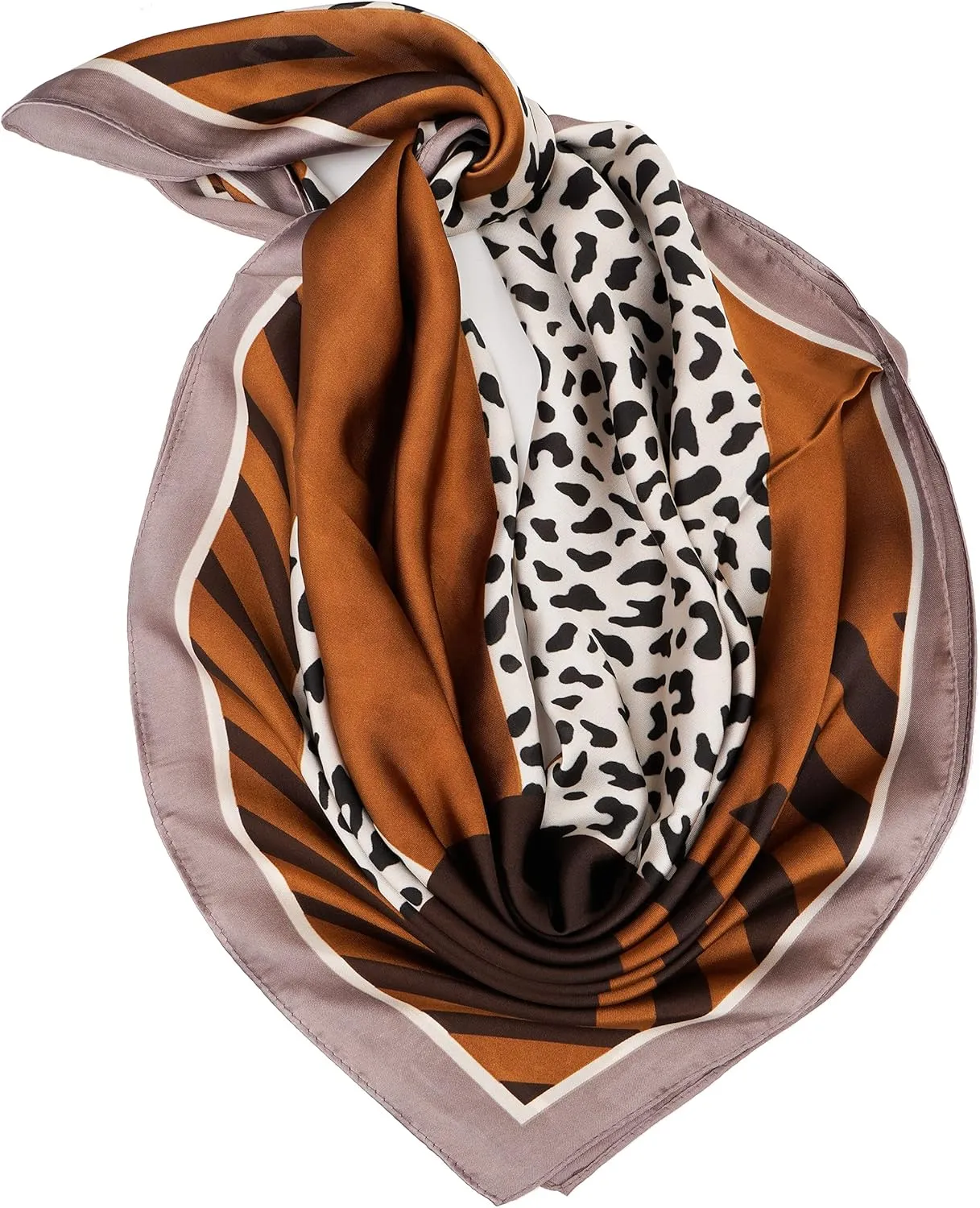 YOUR SMILE Silk Like Scarf Square Satin Hair Scarf Fashion Neck Scarfs for Women 27'' x 27''
